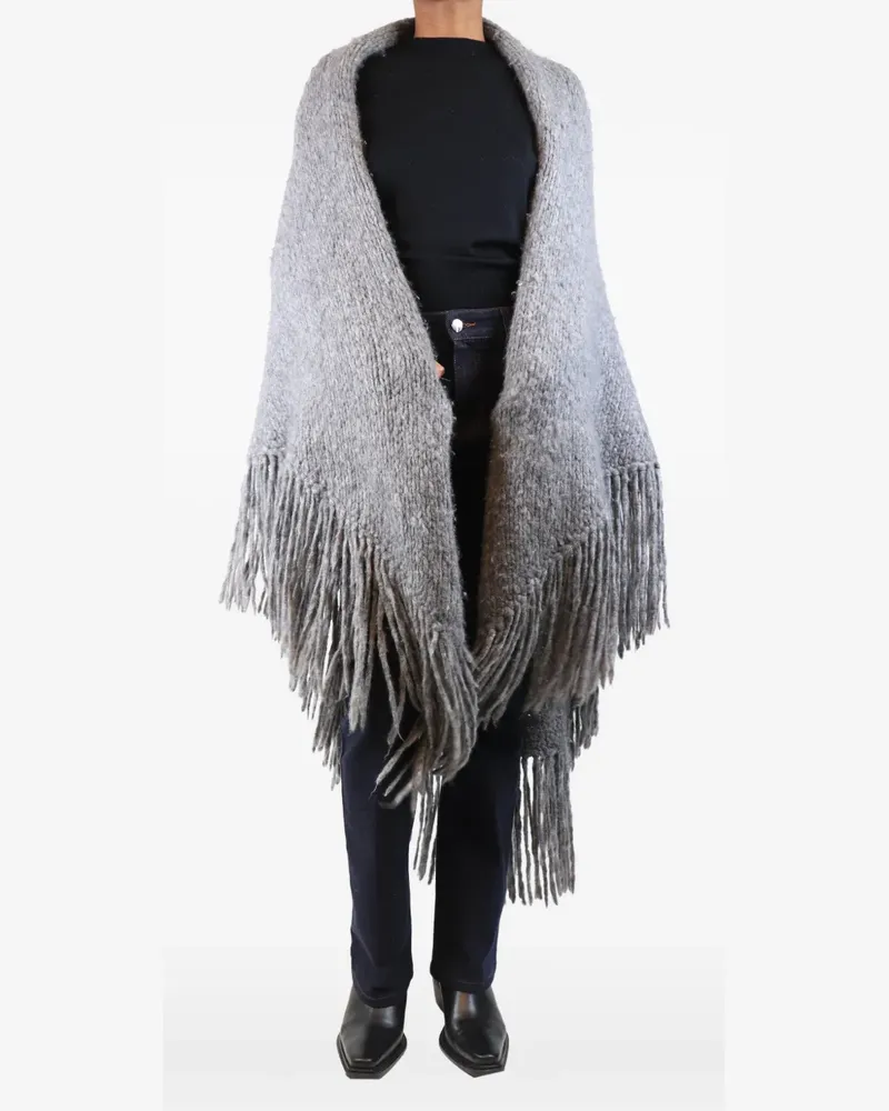 Gabriela Hearst Lauren Cape mit Fransenbesatz - Grau Grau