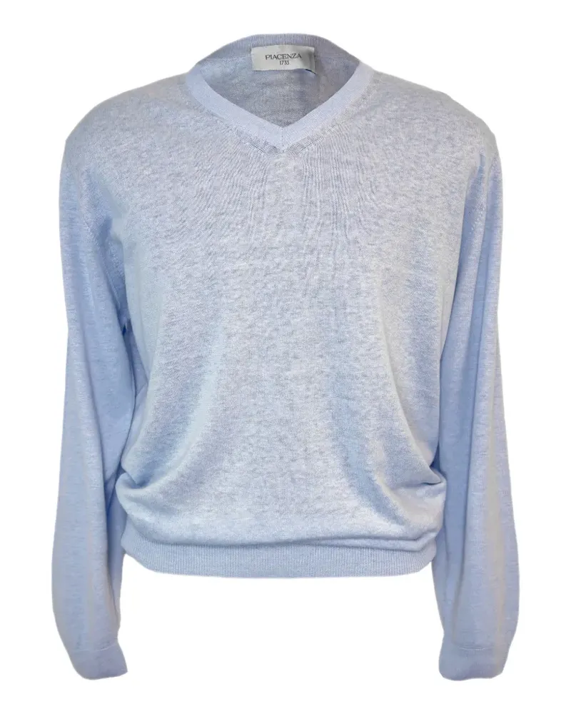 PIACENZA 1733 fine-knit V-neck sweater - Blau Blau