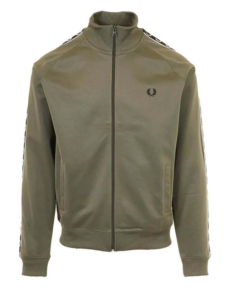 Fred Perry Pullover mit Reißverschluss und Lorbeerkranz-Detail - Grün Grün