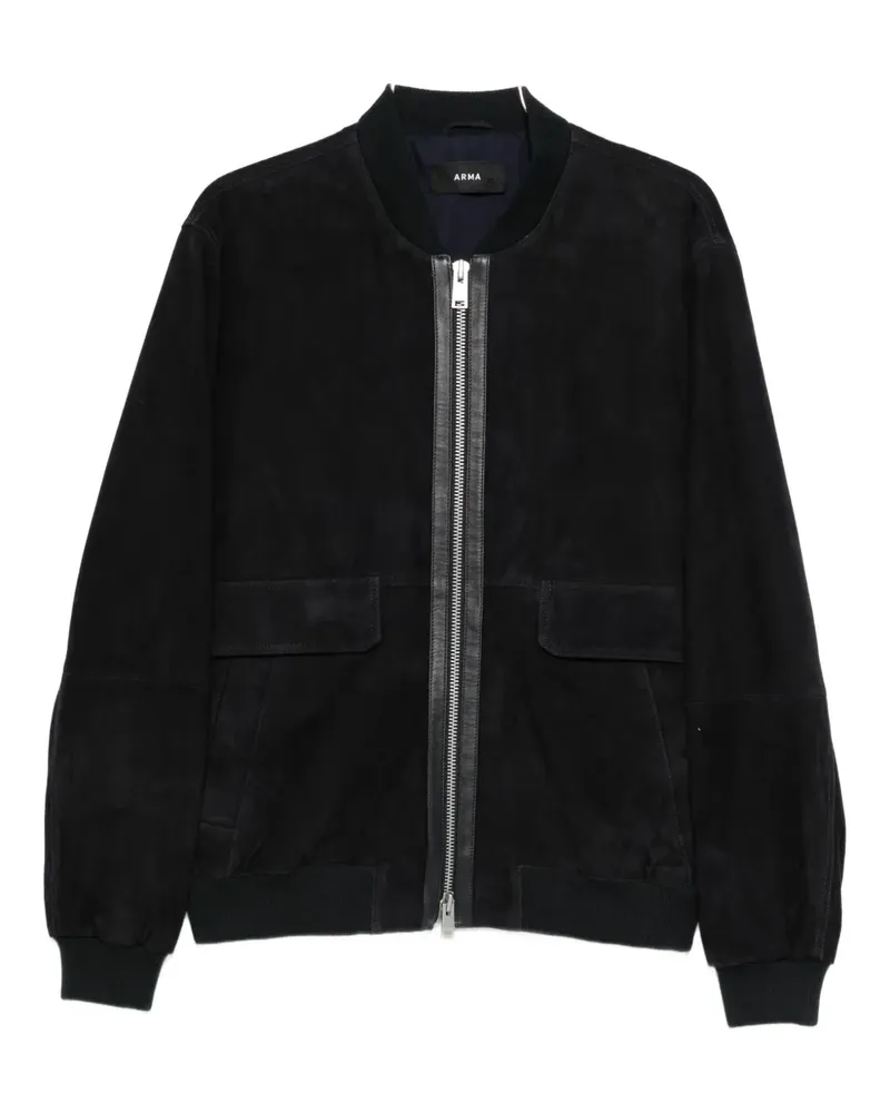 Arma suede zip-front bomber jacket - Schwarz Schwarz