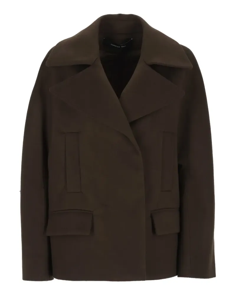 Federica Tosi long-sleeve flap-pocket jacket - Braun Braun