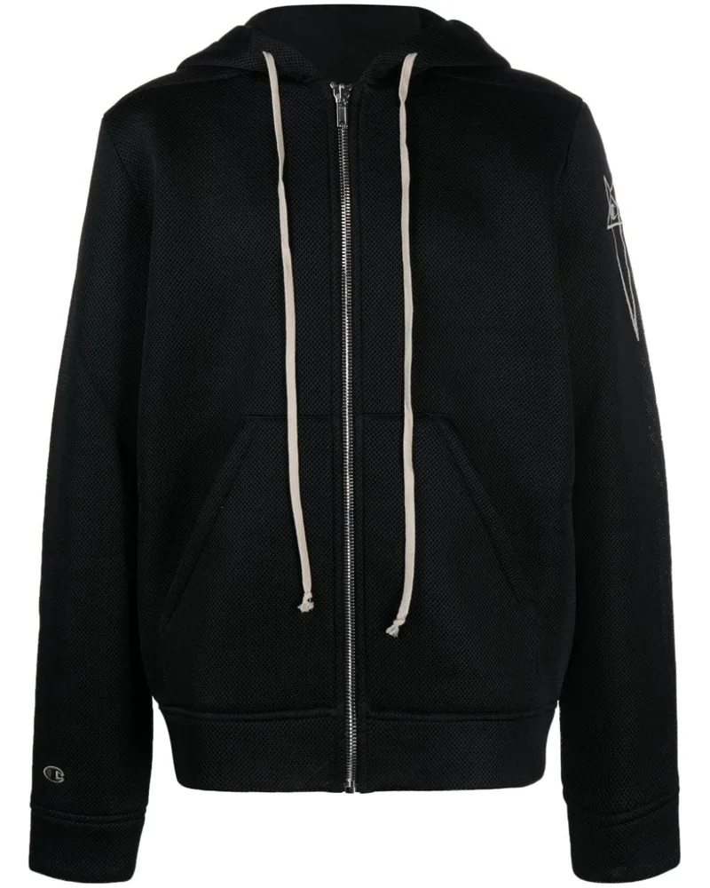 Rick Owens Jacke in Mesh-Optik mit Logo - Schwarz Schwarz