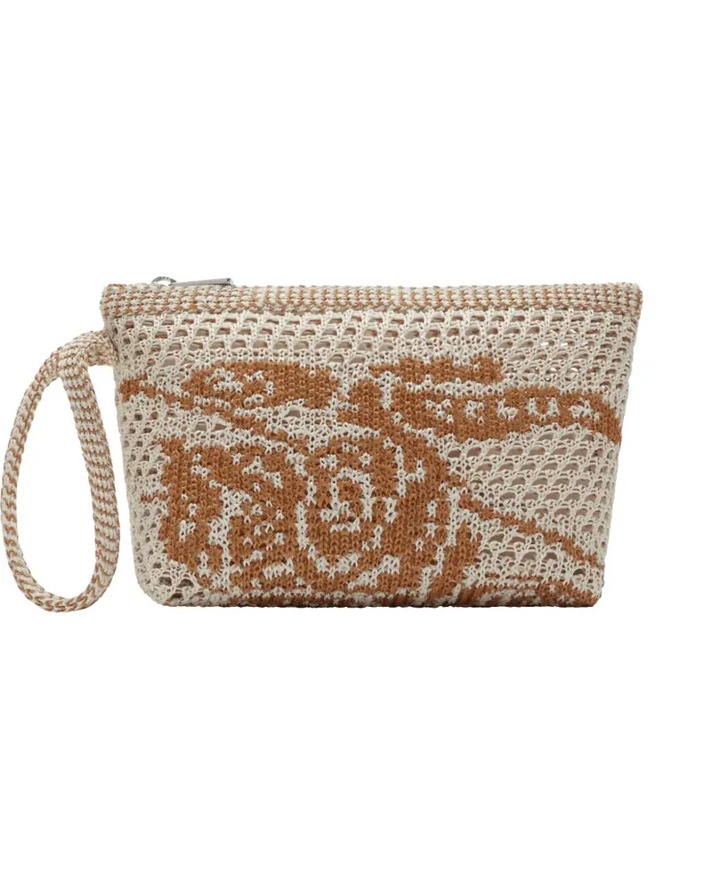 Burberry Gehäkelte Equestrian Knight Clutch - Weiß Weiß