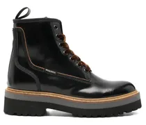 Bikerstiefel mit Schnürung - Schwarz