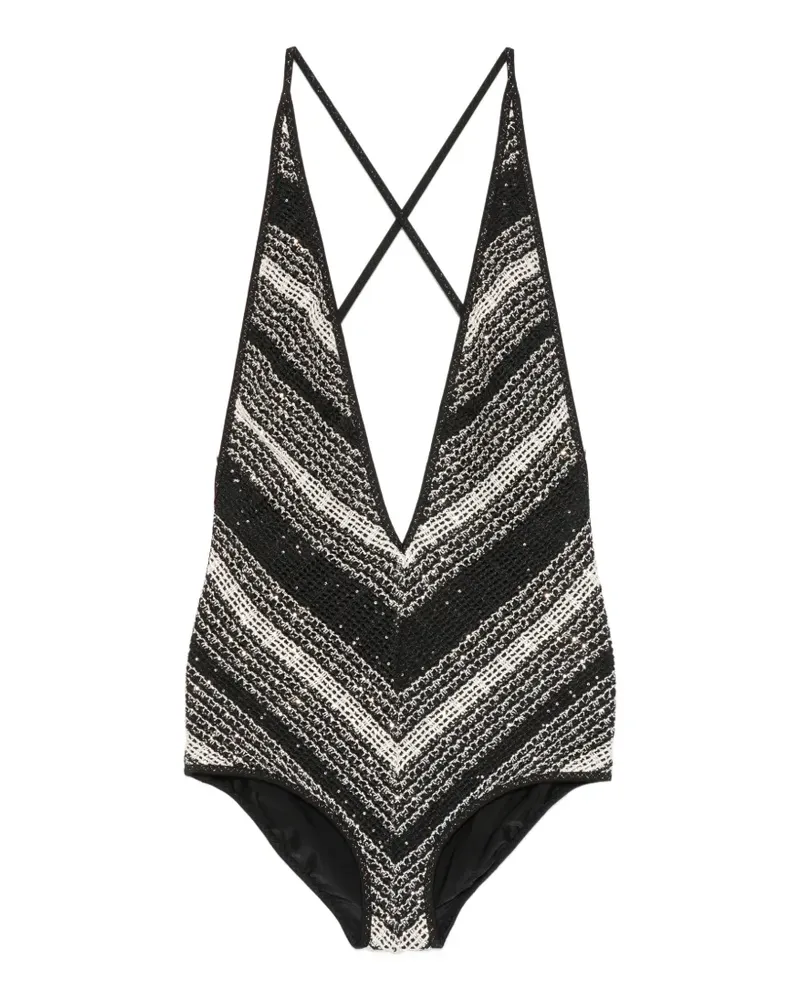 Missoni zigzag sequin-embellished swimsuit - Schwarz Schwarz