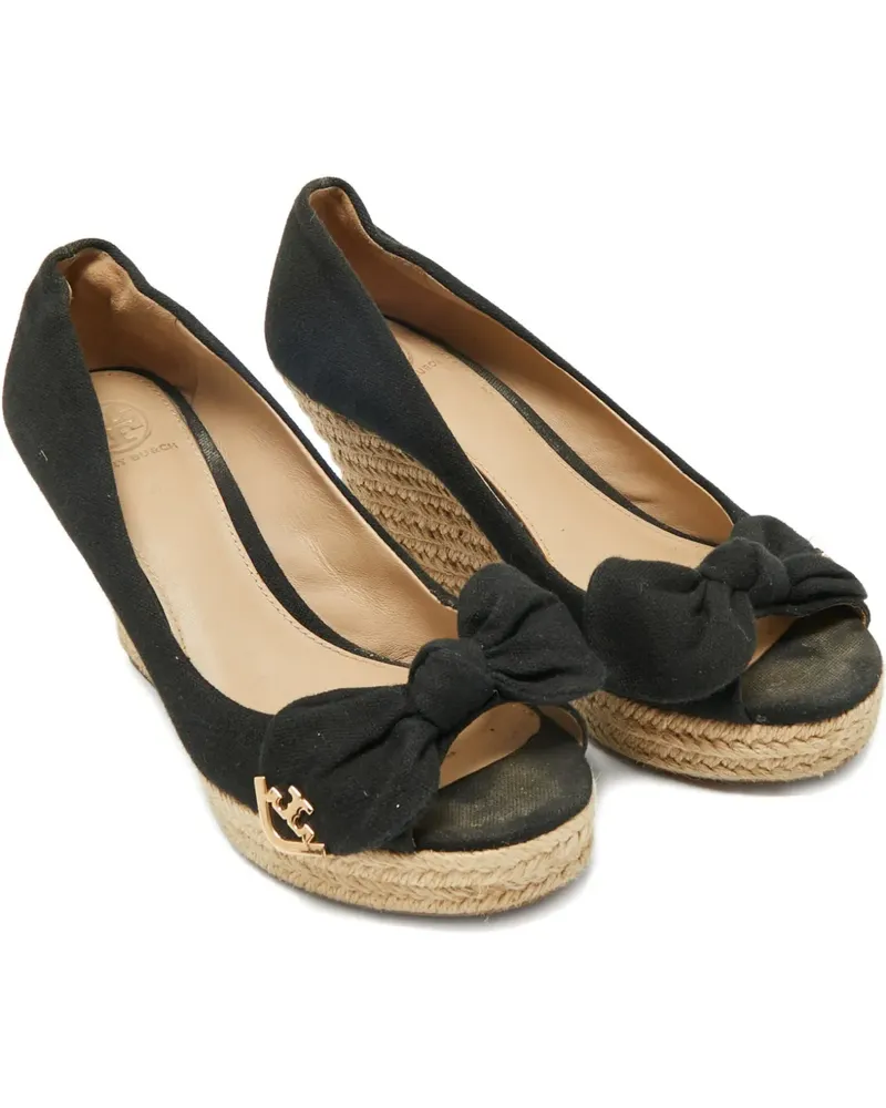 Tory Burch Wedge-Espadrilles mit Schleife - Schwarz Schwarz