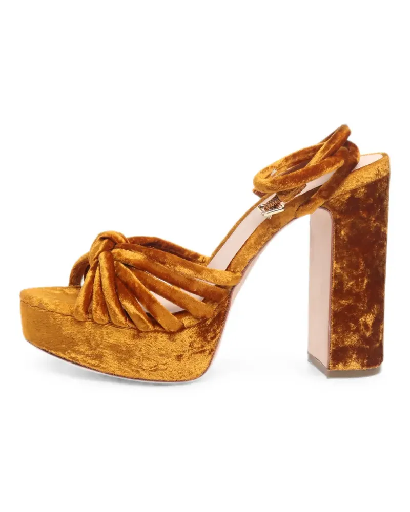 Loeffler Randall knot-detail platform sandals - Orange Orange
