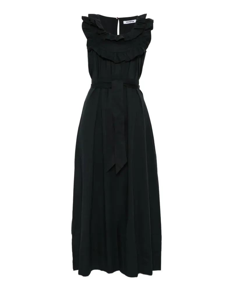 Vivetta ruffled belted midi dress - Schwarz Schwarz