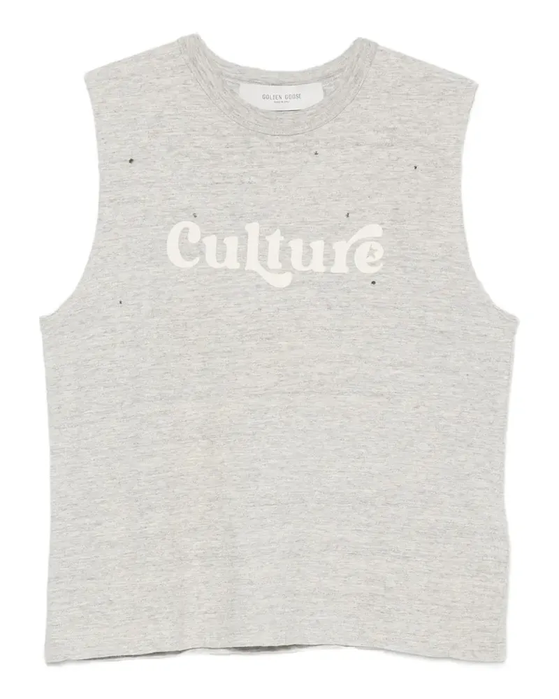 Golden Goose Roberta distressed slogan-print T-shirt - Grau Grau