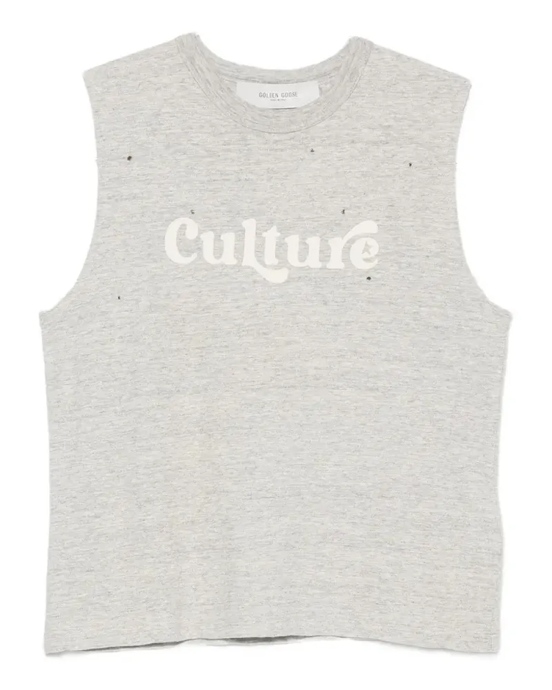 Golden Goose Roberta distressed slogan-print T-shirt - Grau Grau