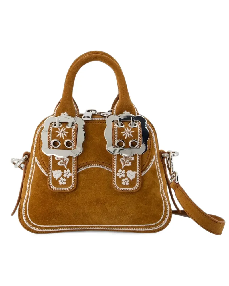 Marni mini Belte embroidered tote bag - Braun Braun