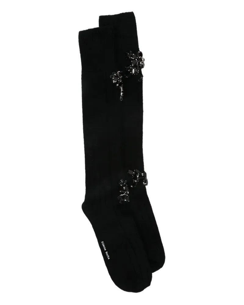 Simone Rocha Verzierte Kniestrümpfe - Schwarz Schwarz