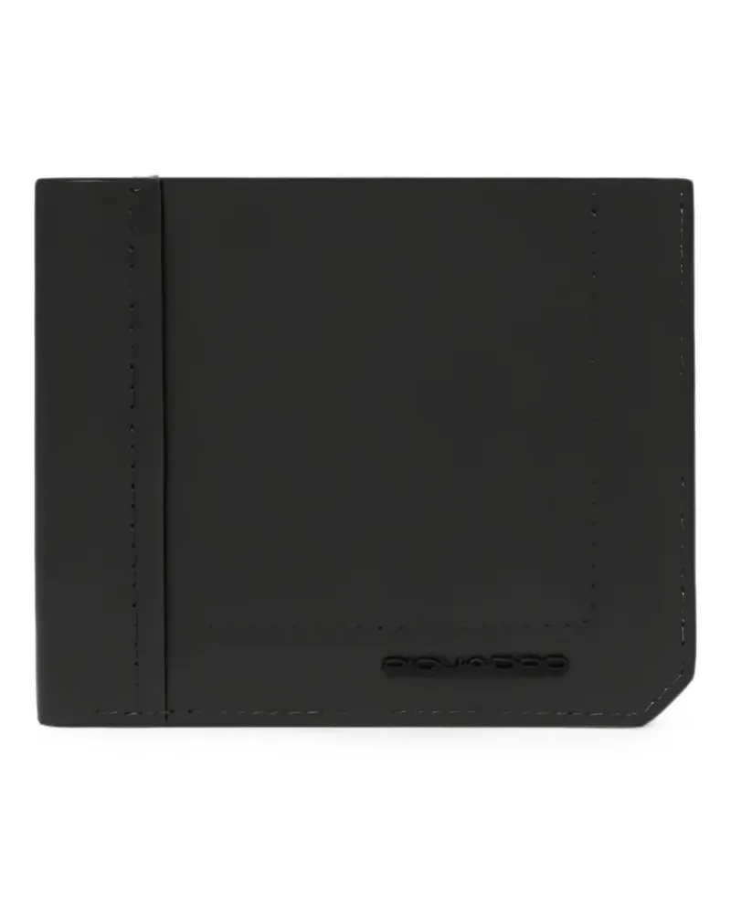 Piquadro Portemonnaie mit Logo-Schild - Schwarz Schwarz
