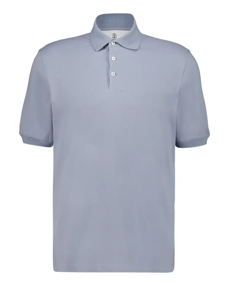 Brunello Cucinelli button short-sleeve polo shirt - Blau Blau