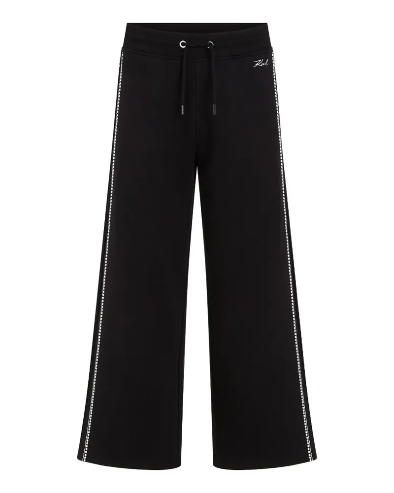 Karl Lagerfeld pearl-detail track pants - Schwarz Schwarz