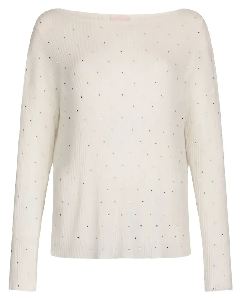 Liu Jo Pullover mit Strass - Weiß Weiß