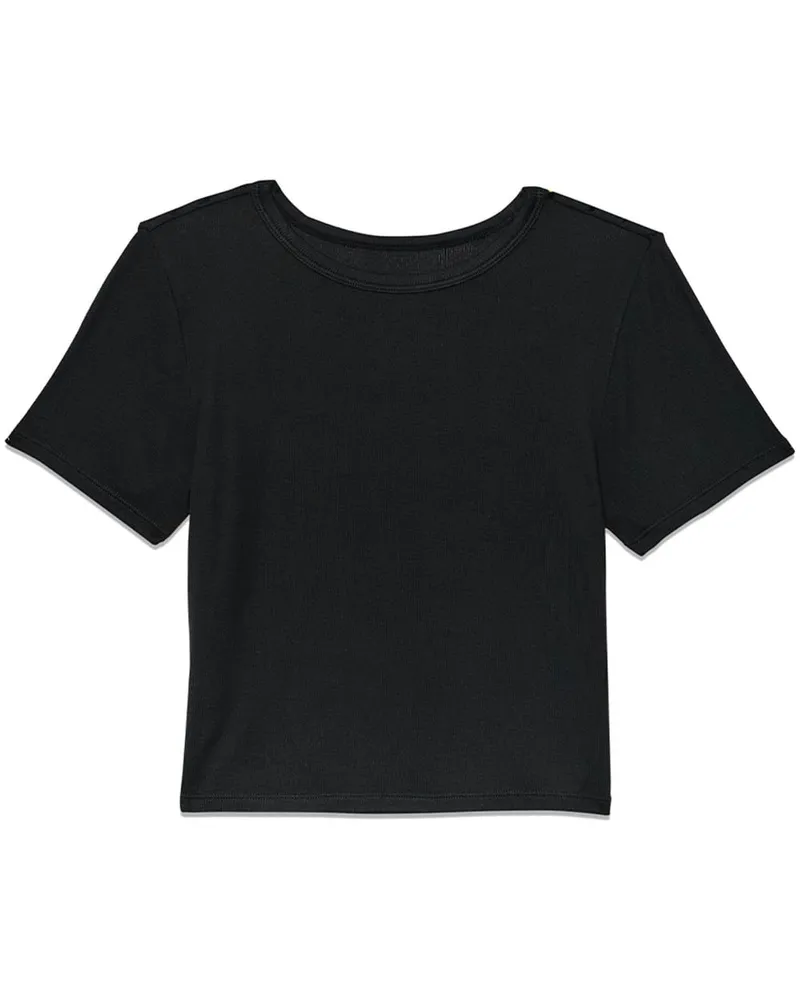 PURPLE BRAND T-Shirt mit Logo-Stickerei - Schwarz Schwarz