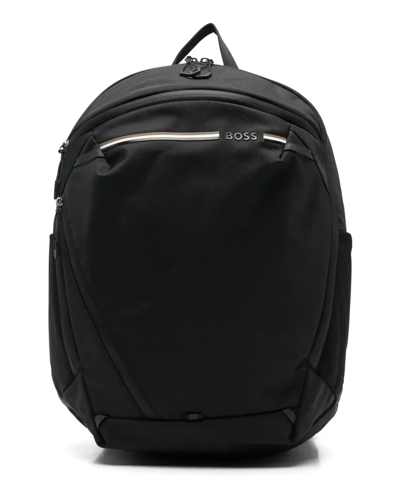HUGO BOSS multi-zip backpack - Schwarz Schwarz