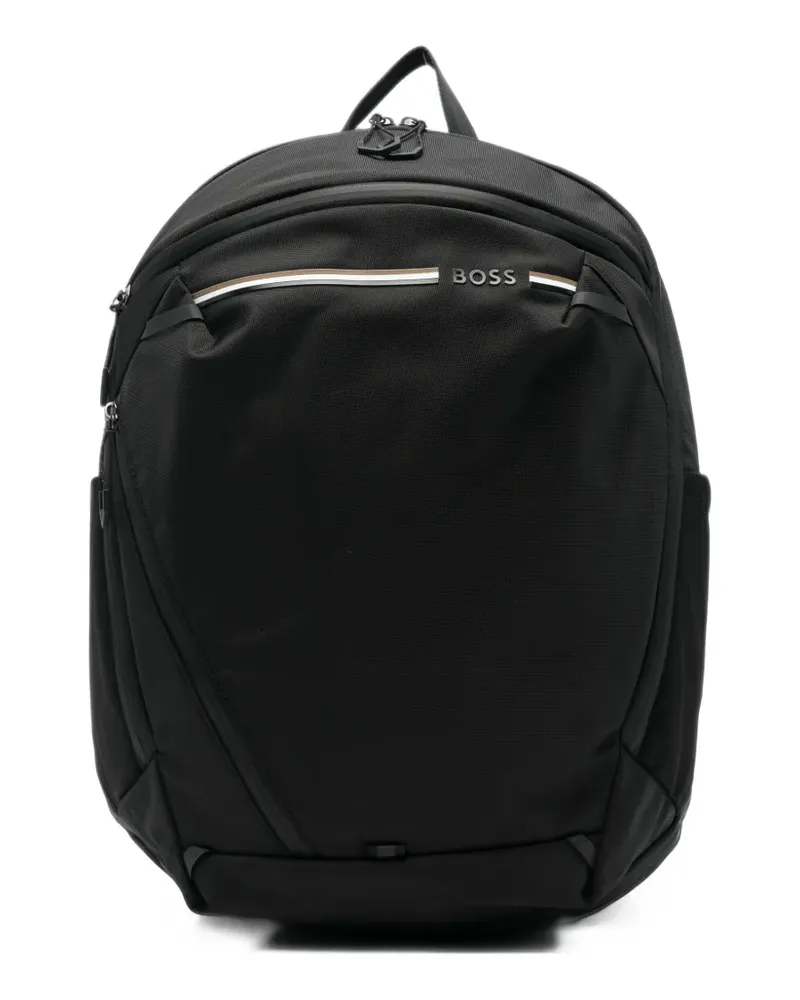HUGO BOSS multi-zip backpack - Schwarz Schwarz