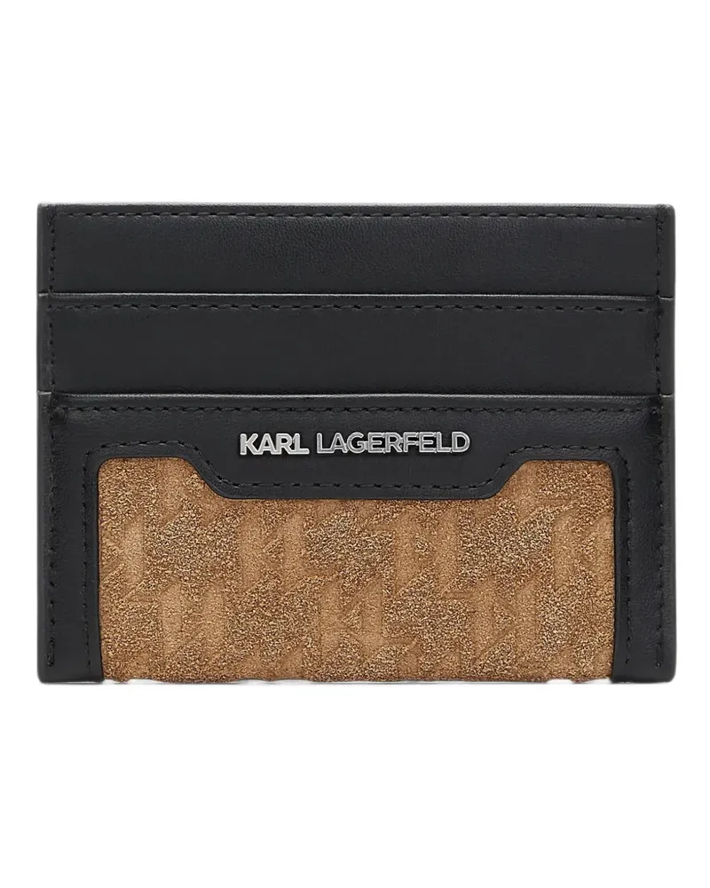 Karl Lagerfeld monogram suede cardholder - Schwarz Schwarz