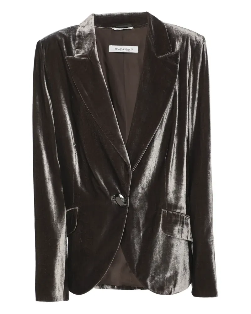 Marina Rinaldi Einreihiges Sakko aus Samt - Grau Grau
