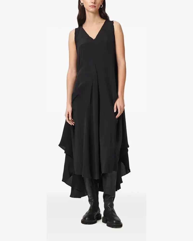 AllSaints Asymmetrisches Kleid - Schwarz Schwarz