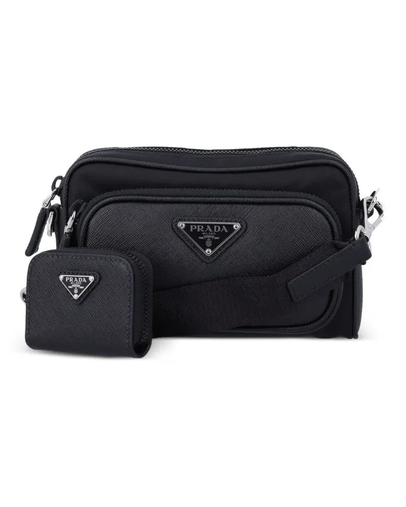 Prada Schultertasche mit Einsätzen aus Re-Nylon - Schwarz Schwarz