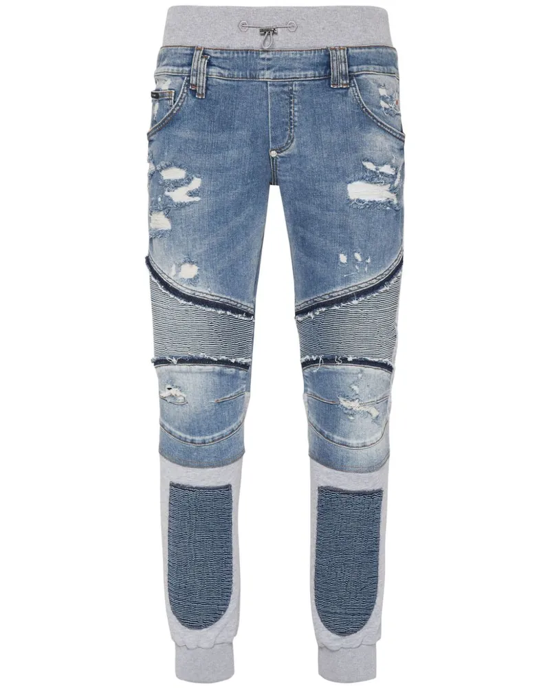 Philipp Plein Skull and Bones Tapered-Jeans - Blau Blau