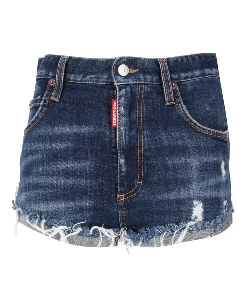 Dsquared2 distressed frayed-hem shorts - Blau Blau