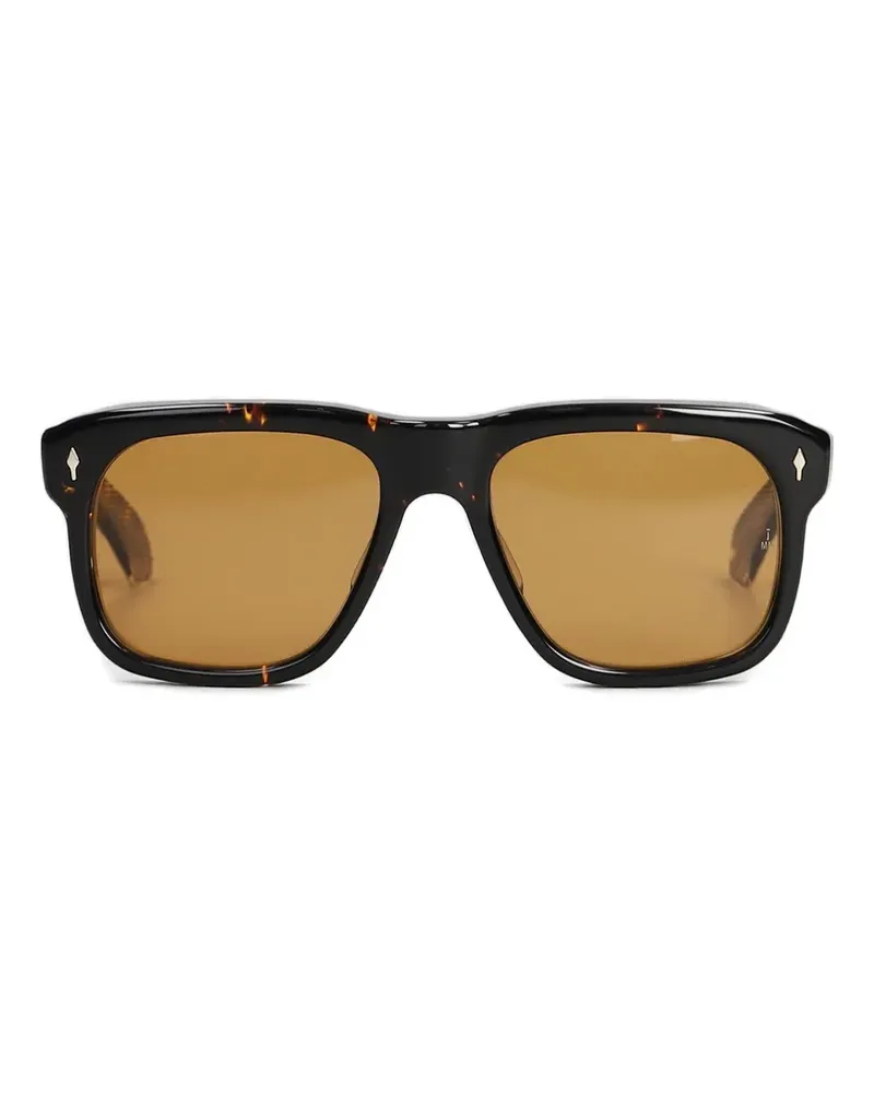 Jacques Marie Mage Yves rectangle-frame sunglasses - Braun Braun