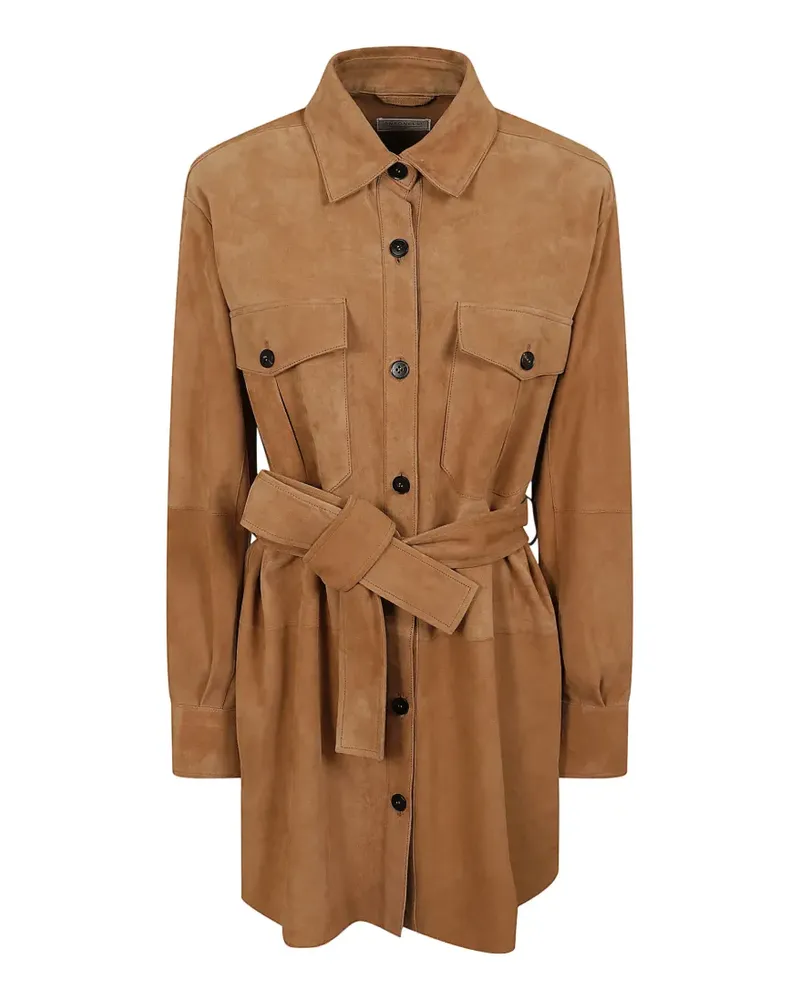Antonelli Firenze Camilla belted suede shirt - Braun Braun