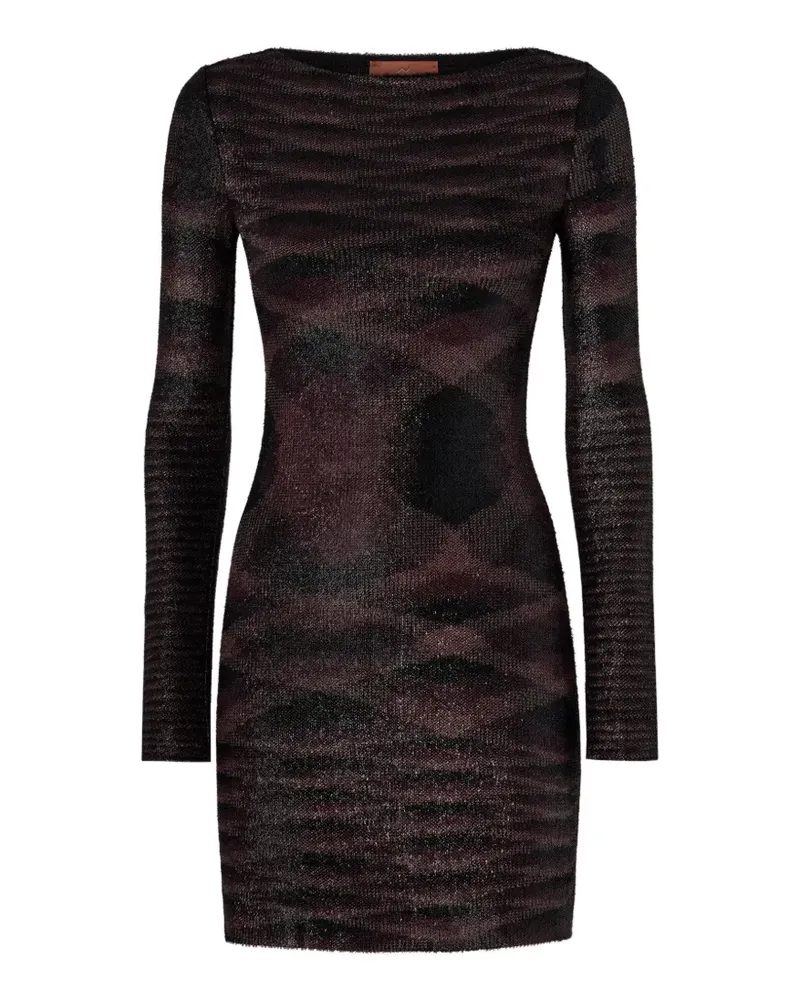 Missoni long-sleeve textured mini dress - Braun Braun