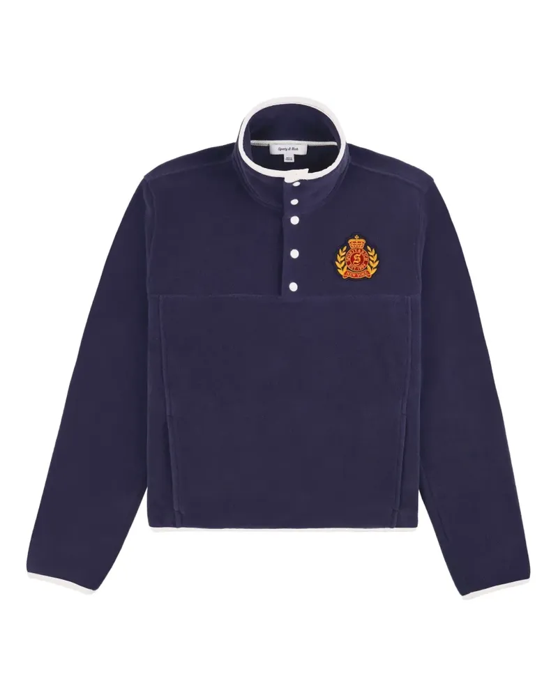 SPORTY & RICH Sweatshirt mit Logo-Patch - Blau Blau