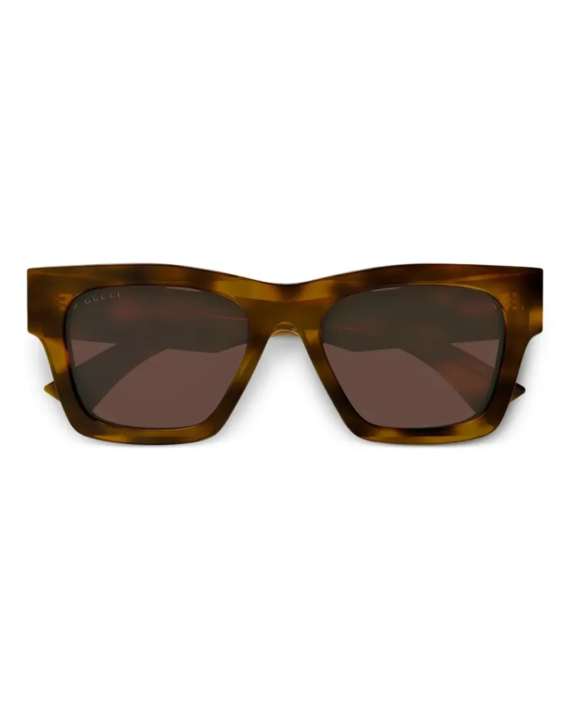 Gucci Sonnenbrille mit eckigem Gestell - Braun Braun