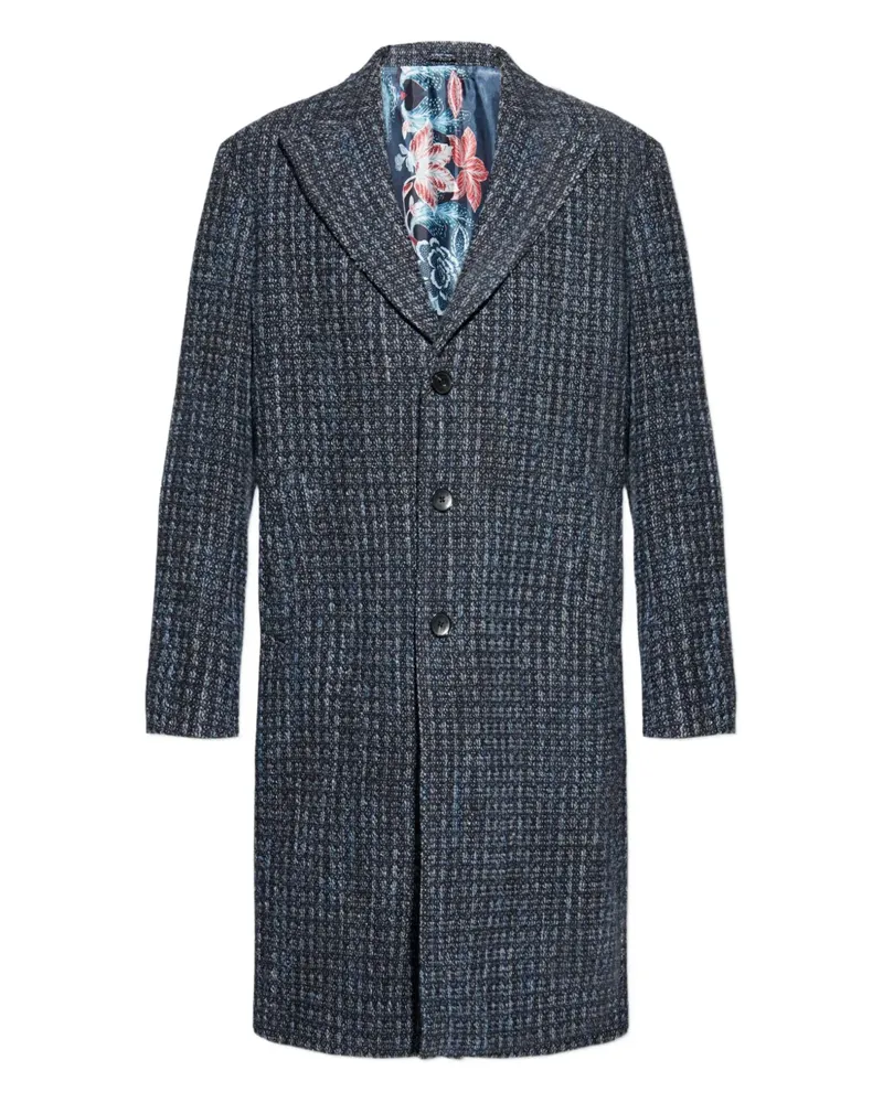 Etro Strukturierter Mantel - Blau Blau
