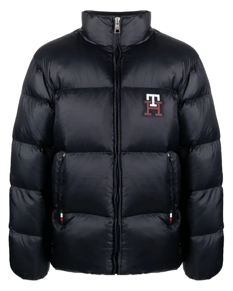 Tommy Hilfiger Daunenweste mit Logo-Patch - Blau Blau