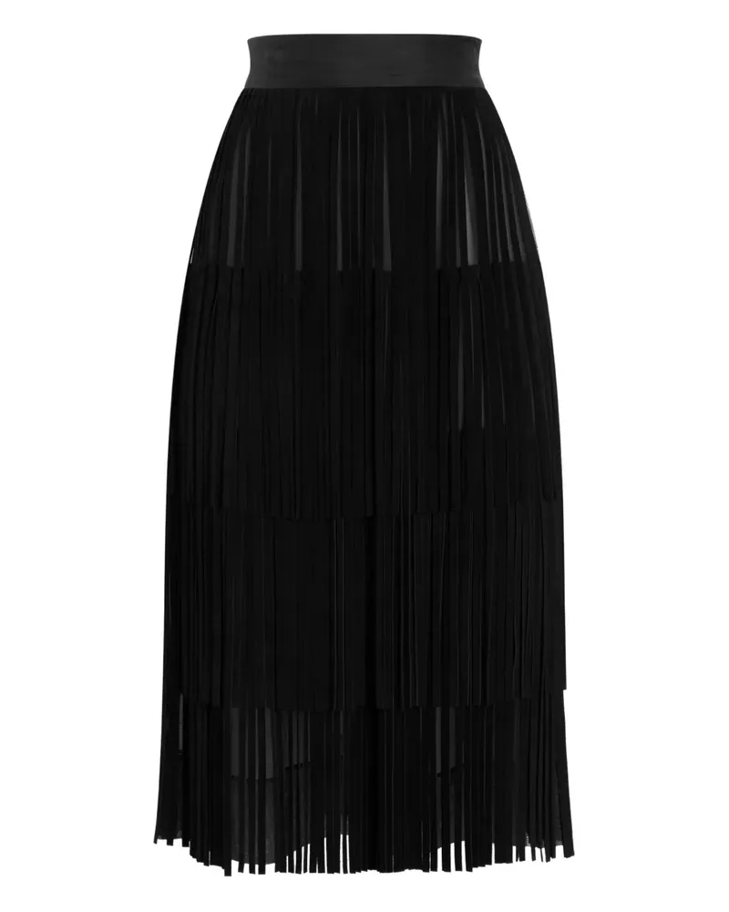 Dolce & Gabbana Organza-Rock mit Fransen - Schwarz Schwarz