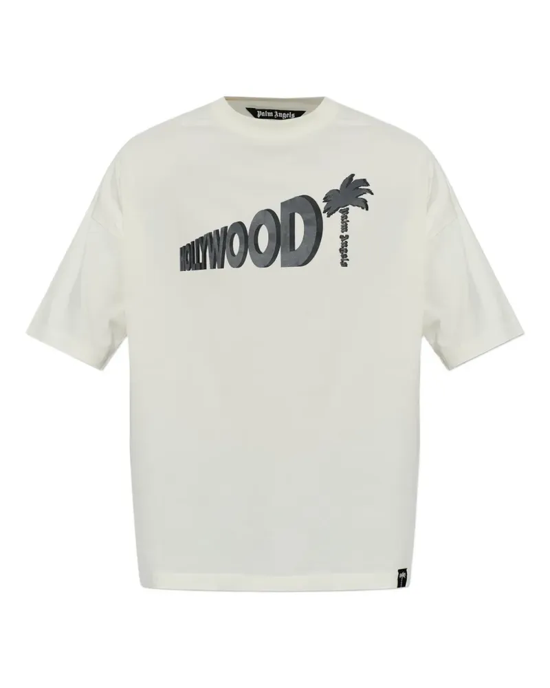 Palm Angels Sunset Blvd Palm Loose T-Shirt mit Logo-Print - Nude Nude