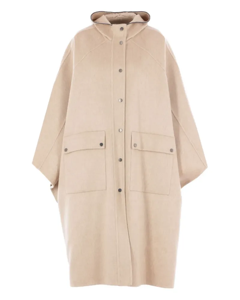 Brunello Cucinelli Cape mit Kapuze - Nude Nude