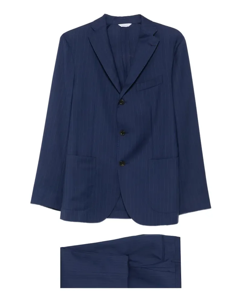Boglioli pinstripe-pattern buttoned suit - Blau Blau