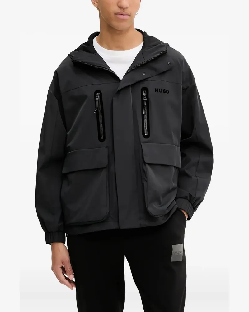 HUGO BOSS Kapuzenjacke mit Taschen - Schwarz Schwarz