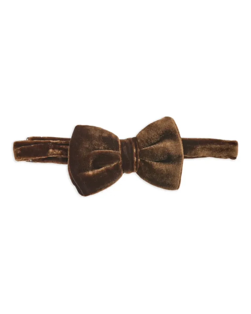 Emporio Armani velvet texture bow tie - Braun Braun