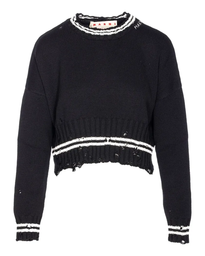 Marni Pullover im Distressed-Look - Schwarz Schwarz