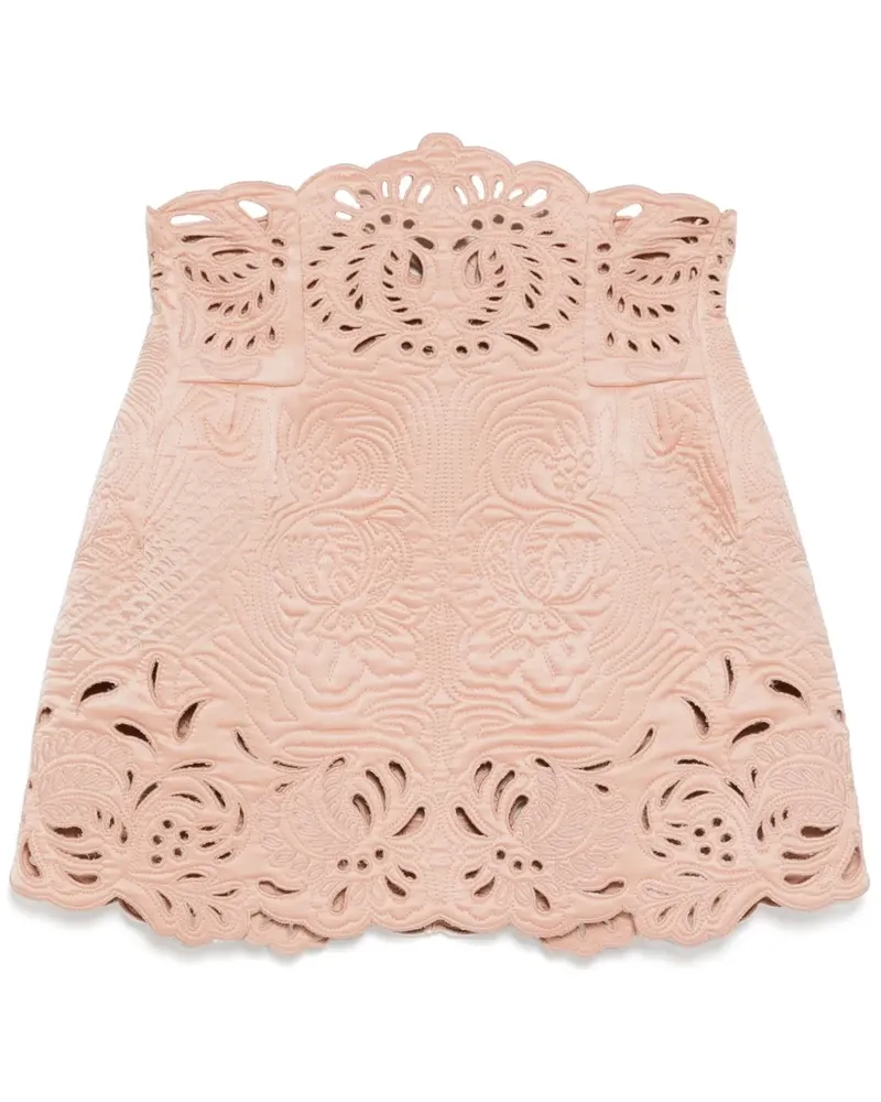 Ermanno Scervino Midikleid mit Blumenstickerei - Rosa Rosa