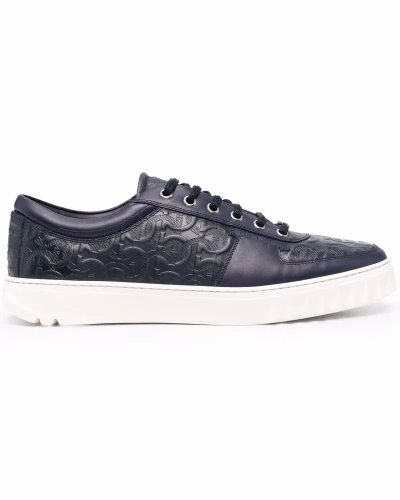 Ferragamo Sneakers mit Gancini-Prägung - Blau Blau