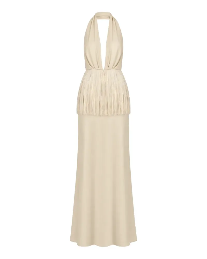 Baobab Collection Paloma Maxikleid mit Fransen - Nude Nude