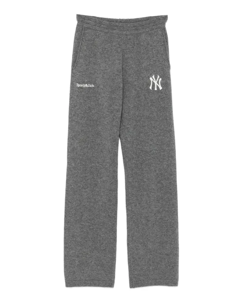 SPORTY & RICH Heritage Yankees Serif trousers - Grau Grau