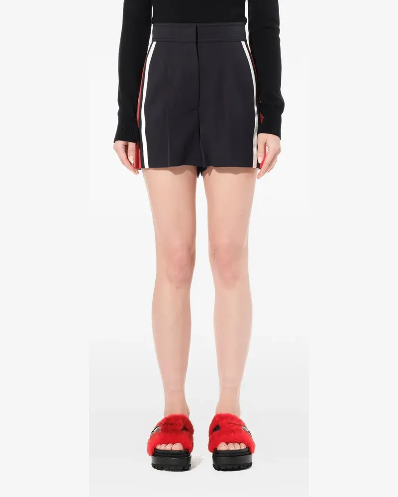Alexander McQueen side-stripe military tailored shorts - Blau Blau