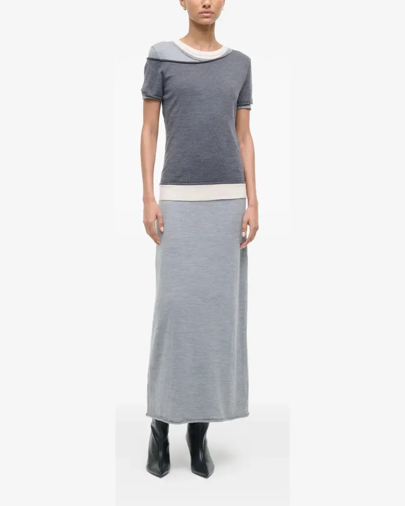 STAUD colour-block midi dress - Grau Grau