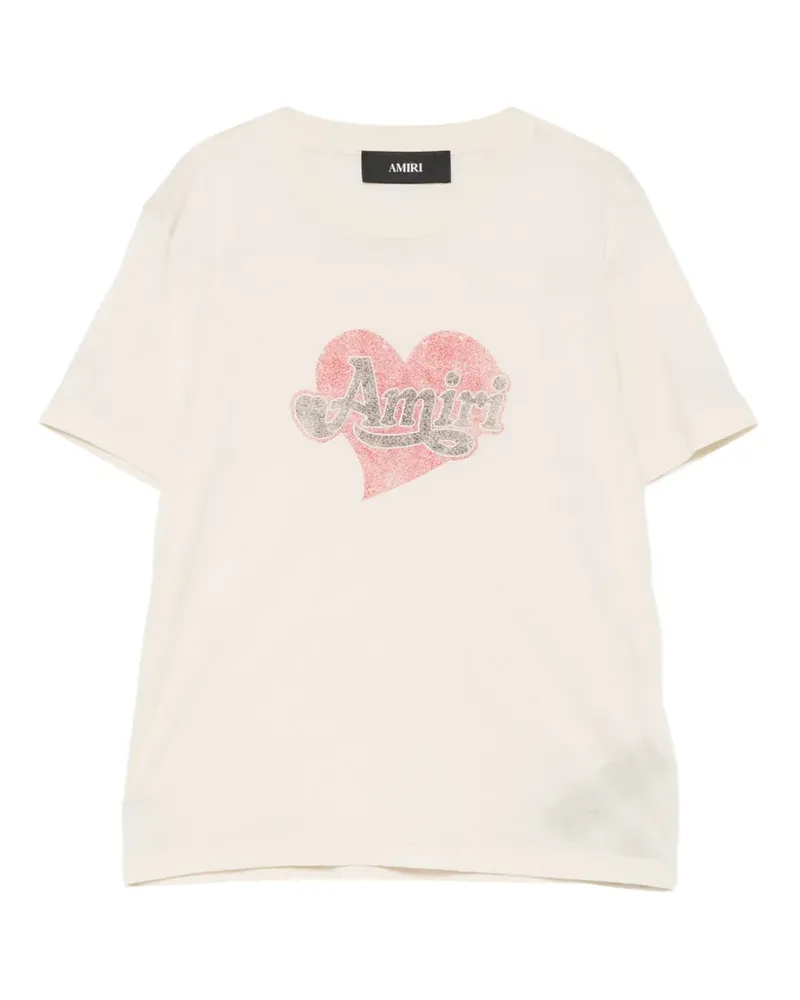 Amiri T-Shirt mit Herz-Print - Nude Nude